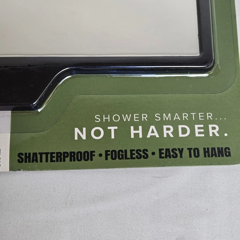 Hi Peach Layne Shave Mirror Black Shatterproof Fogless Easy To Hang New